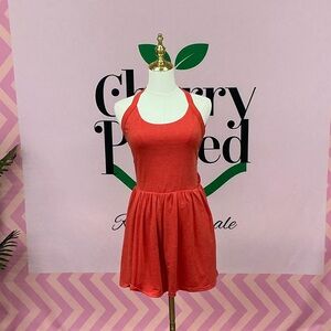 HALARA Coral Red Racerback Romper